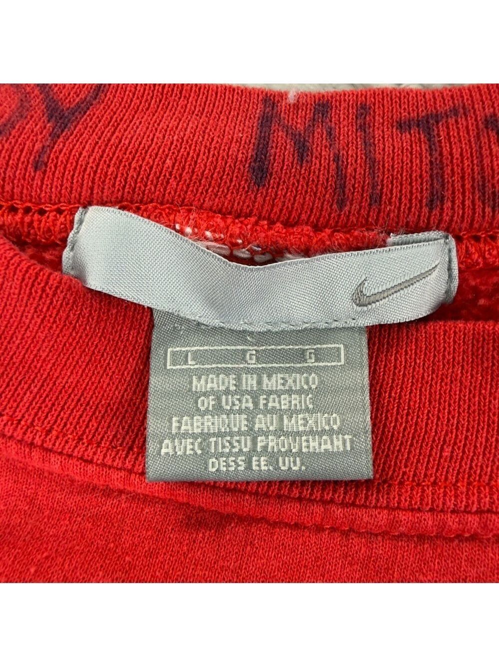 Nike Rework Men's Size Large Vintage Fleece Lined Red/Blue Sweater - Picture 2 of 9